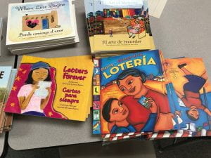 Photo of children's books in Spanish.